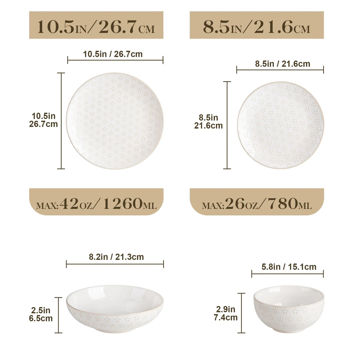 "Zen" Kollektion | 16/32/48-tlg. Geschirr Set | Weiß | Steingut - Töpferkunst | Steingut Geschirrsets